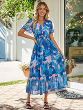 Floral V-Neck Wedding Guest Maxi Dress