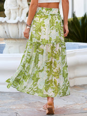 Floral Chiffon High Waist Maxi Skirt